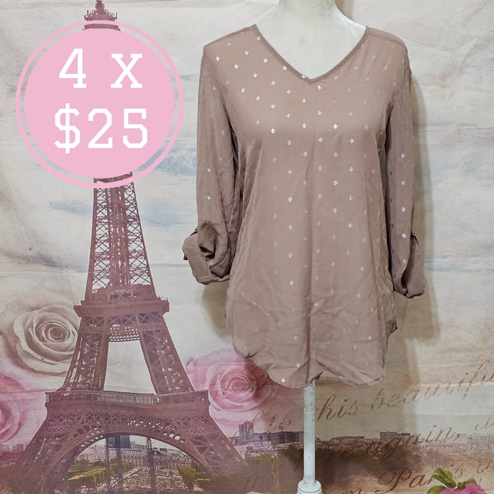Maurices V-Neck Blouse - Light Brown